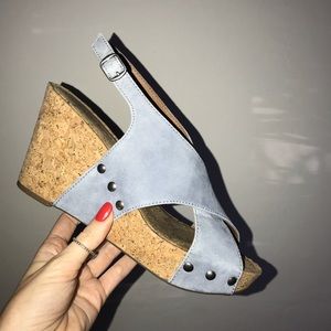 Lucky Brand blue suede wedges